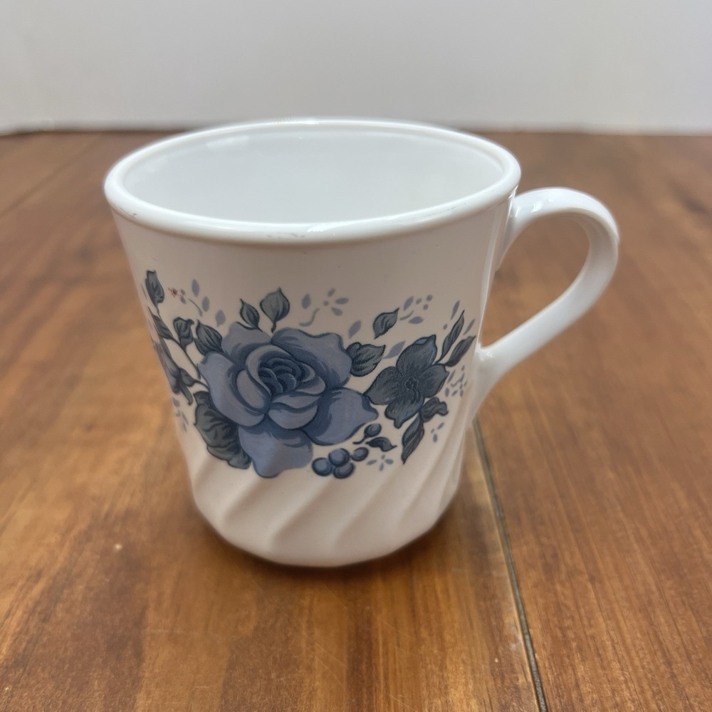 Vintage Corelle Corning BLUE VELVET ROSES Coffee Cup